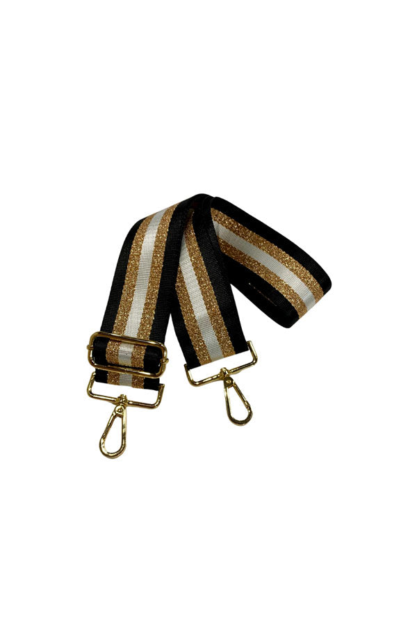 Image of Bags. Productname: Stripe Black Bag Strap in Black colour by brand - Kabana