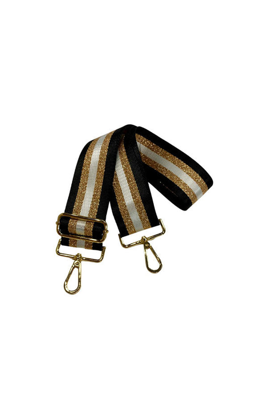 Image of Bags. Productname: Stripe Black Bag Strap in Black colour by brand - Kabana