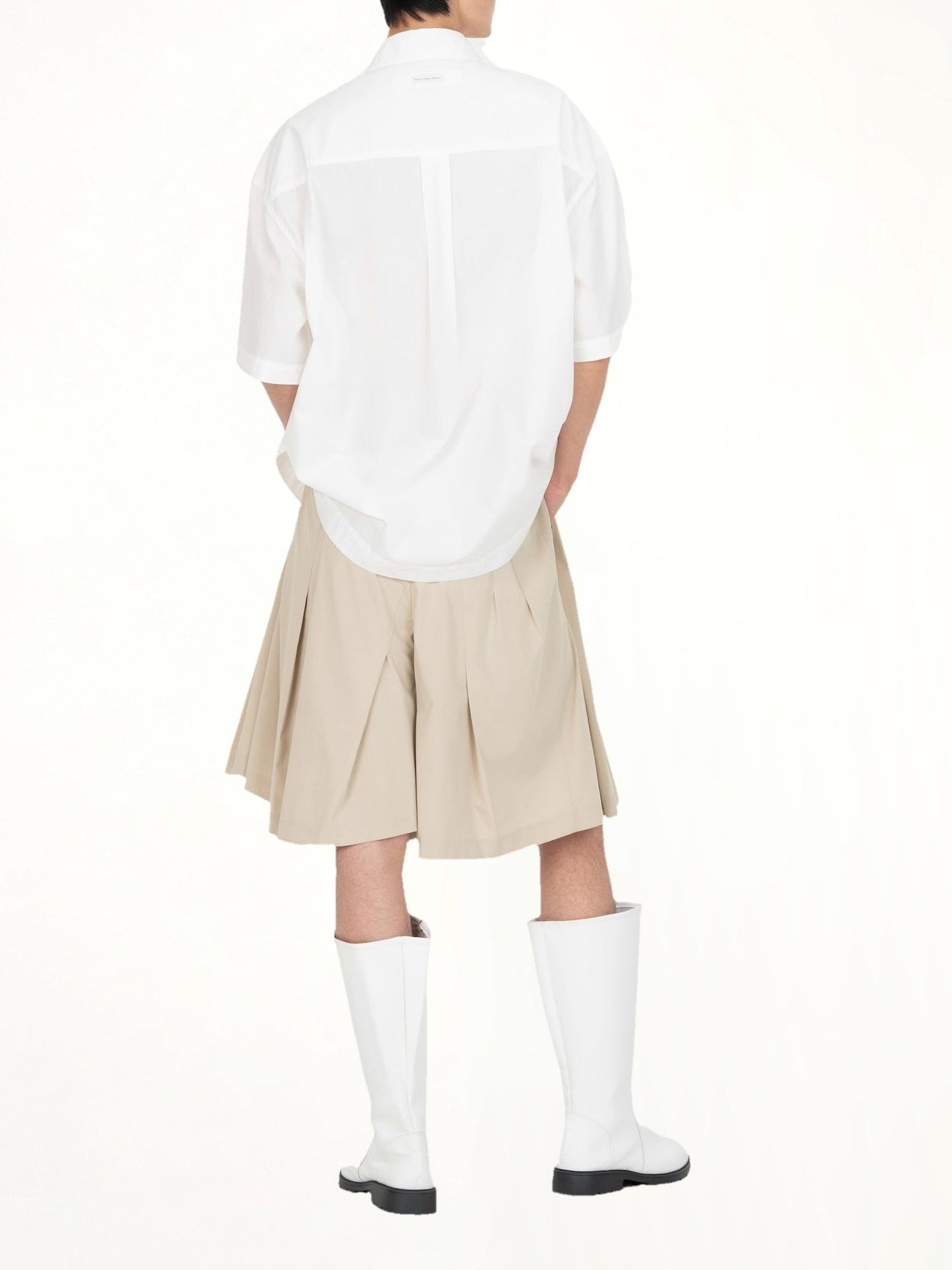 FENG CHEN WANG Bamboo Printed Short Sleeve Shirt (White)