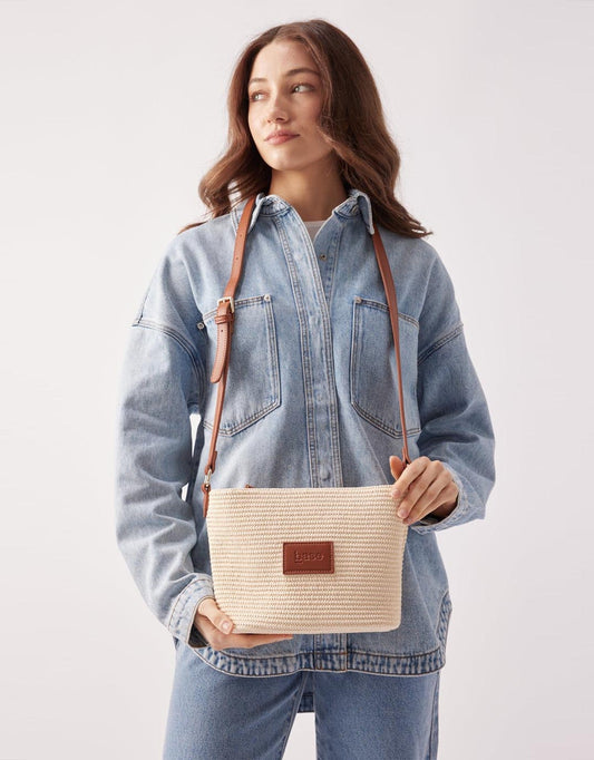 Image of Accessories. Productname: Panier Crossbody Base Bag - in Tan colour by brand - Base Supply