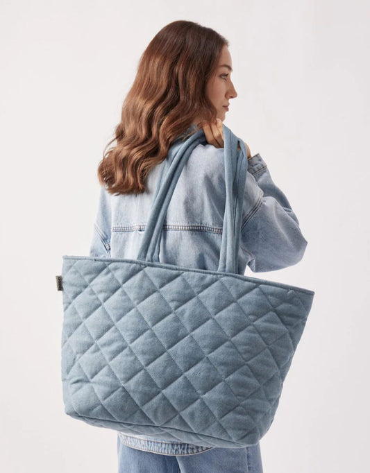 Image of Accessories. Productname: Take It Base Denim Bag - in Vintage Blue colour by brand - Base Supply