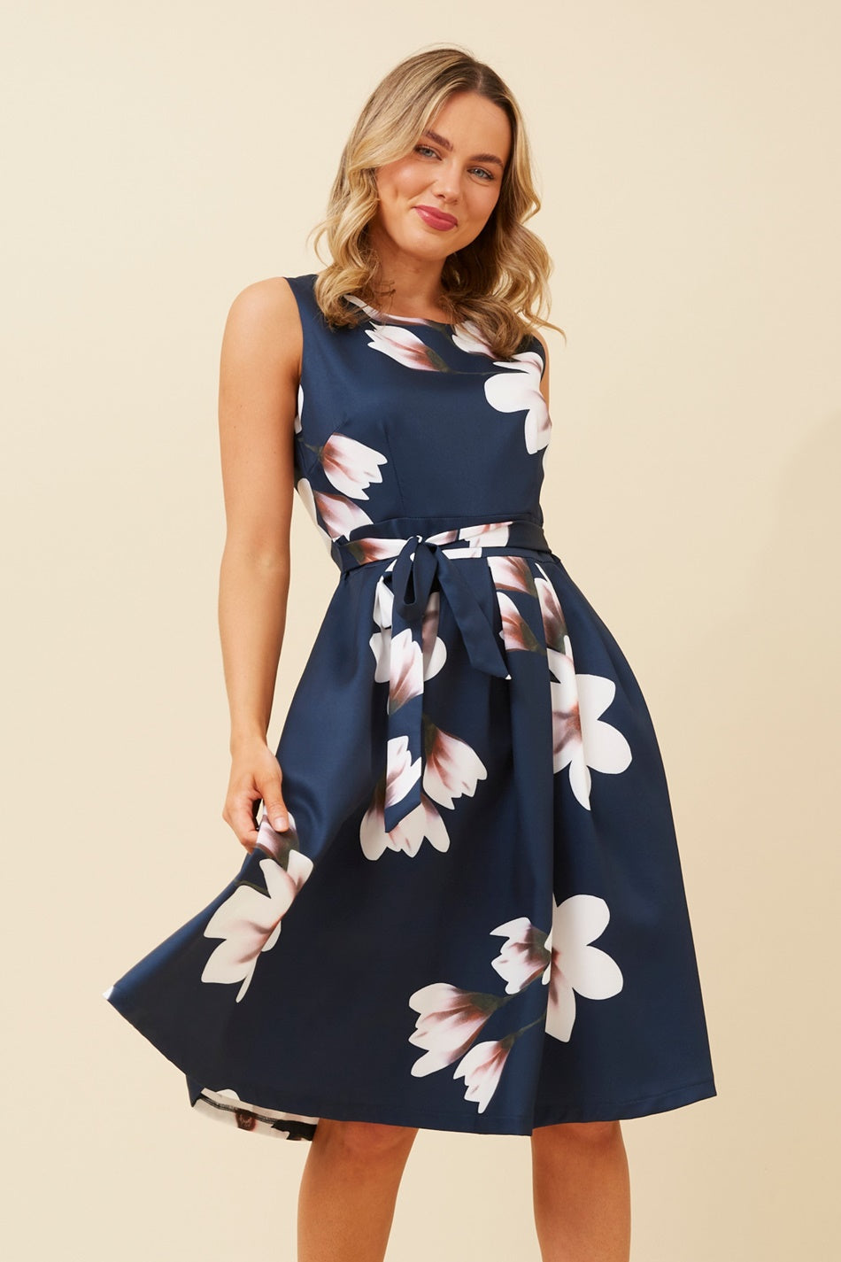 GINGER FLORAL SHORT DRESS (Navy)