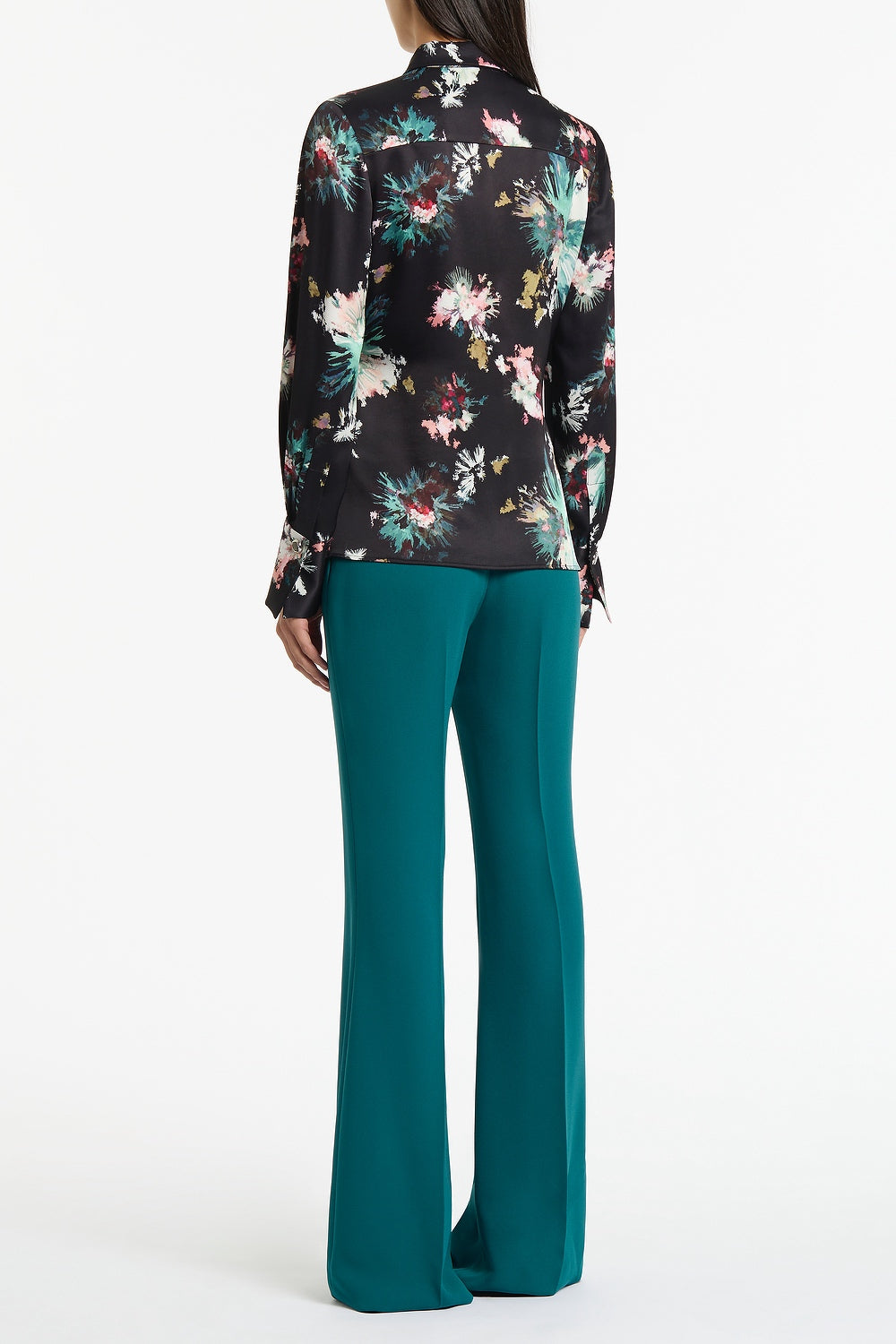 Carla Zampatti Belle De Jour Satin Acetate Keyhole Wrap Top (Black)