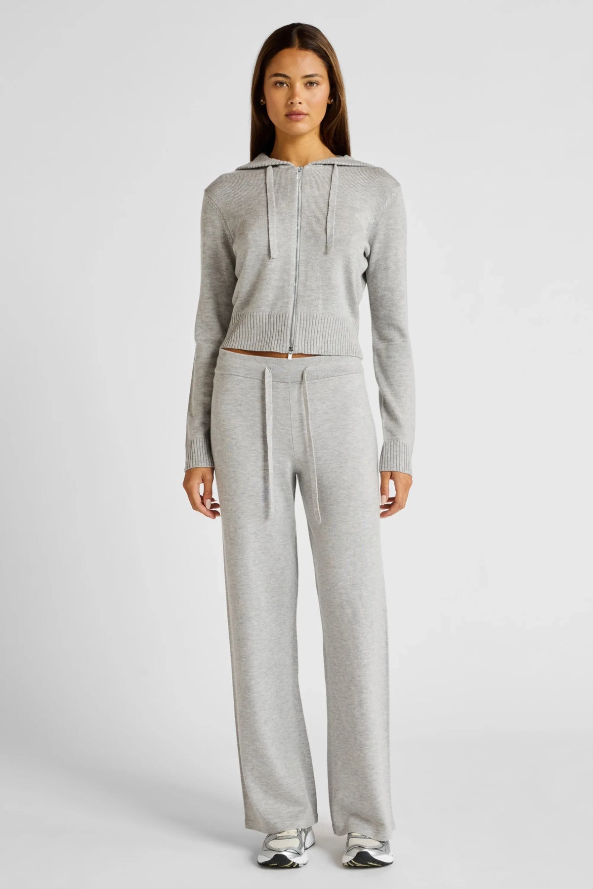 Two Way Knit Hoodie (Grey)