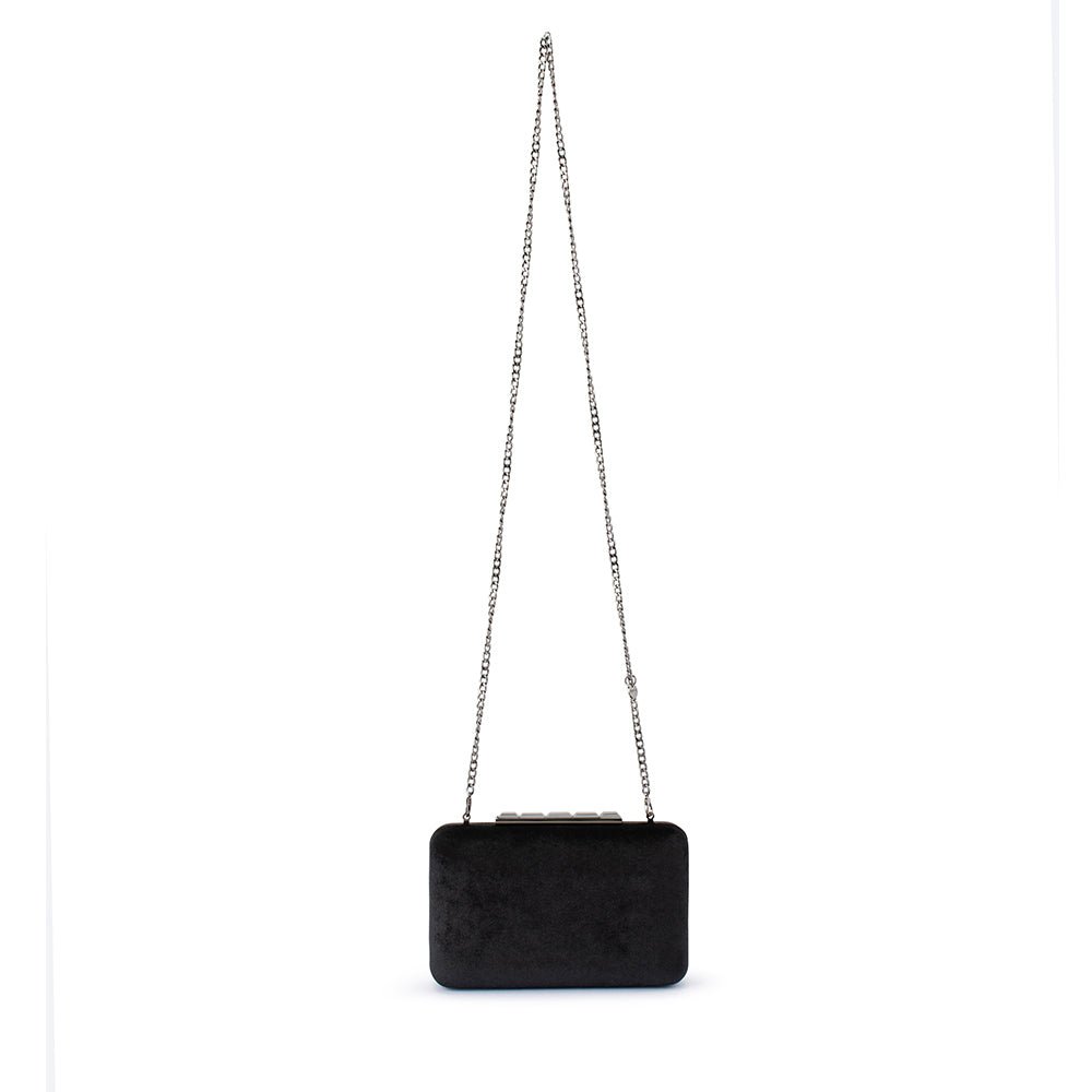 Olga Berg BESS Velvet Clutch (Black)