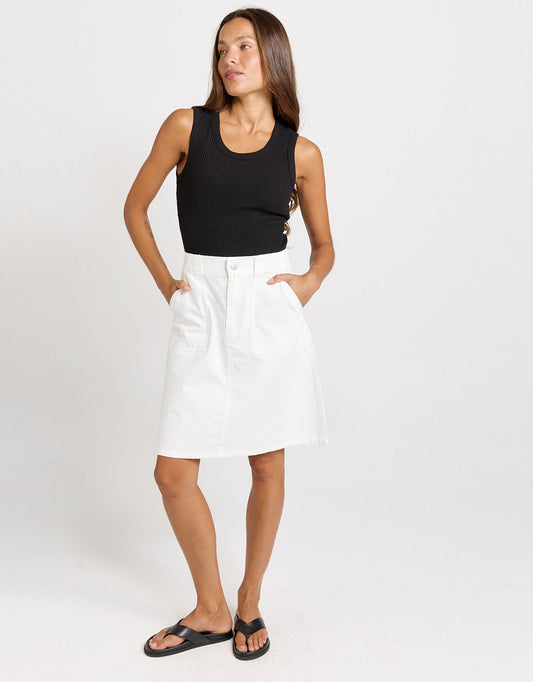 Betty Basics Aida Denim Skirt (White)