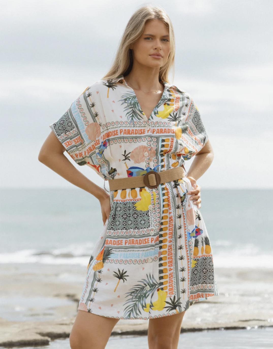 Image of Dresses. Productname: Archer Dress - in Paradise Print colour by brand - Betty Basics