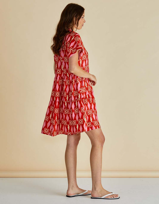 Copacabana Shirt Dress - (Sardinia Geo Print)