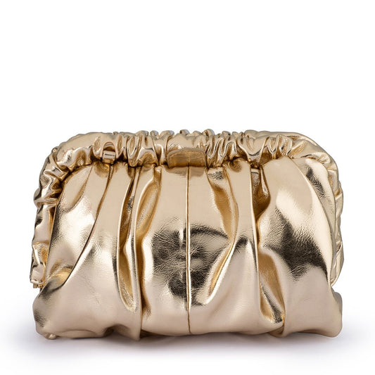 Olga Berg BETTY Metallic Clutch (Gold)