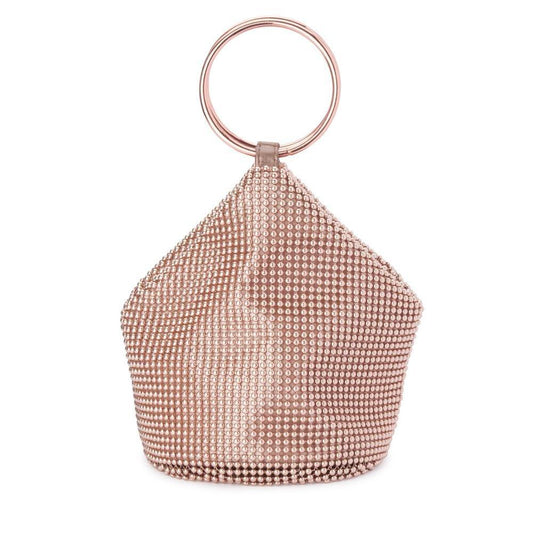 Olga Berg BIANCA Ball Mesh Handle Bag (Gold)