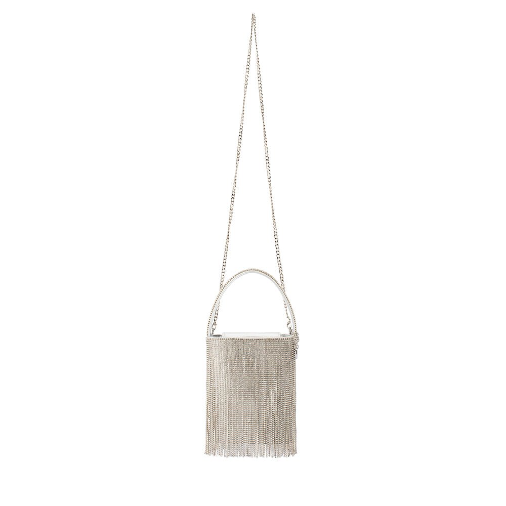 Olga Berg BILLIE Crystal Fringe Bag (Silver)