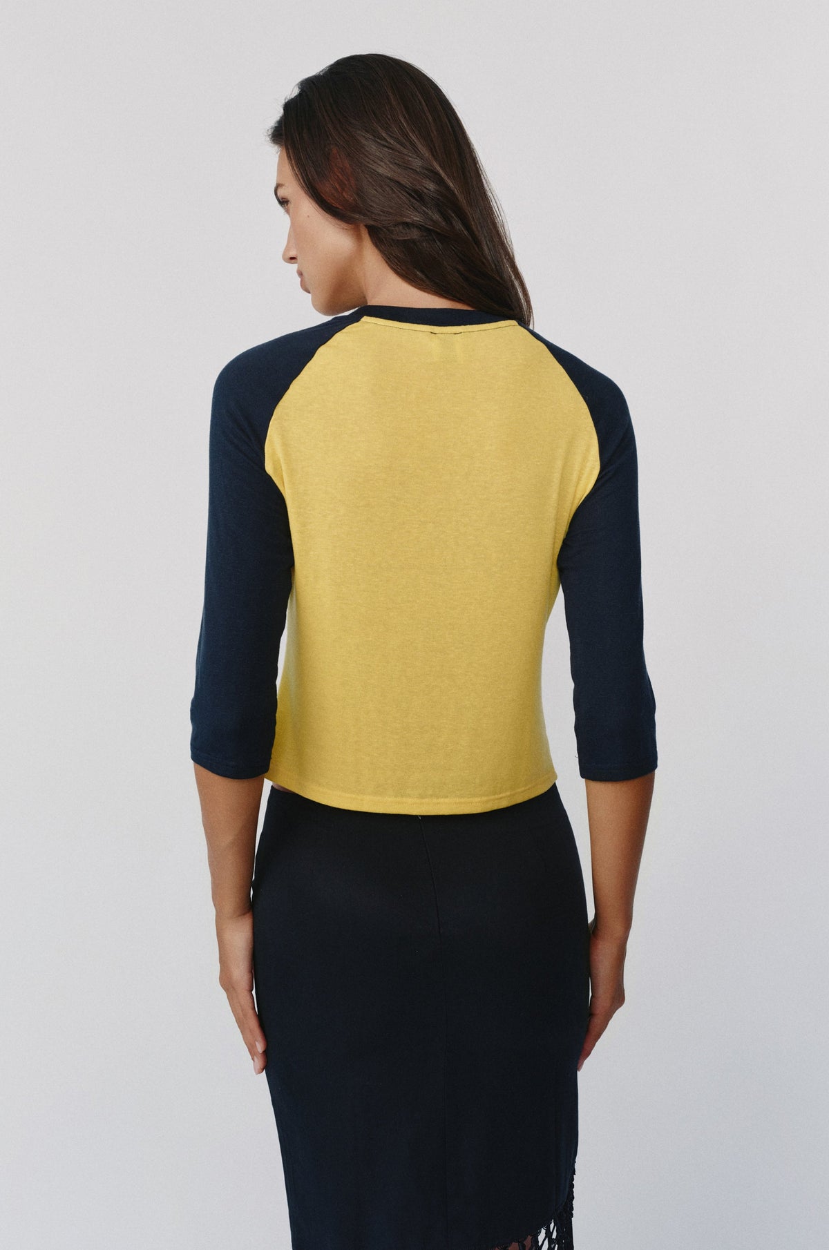 With Jéan Billie Raglan Tee (Yellow / Midnight Navy)