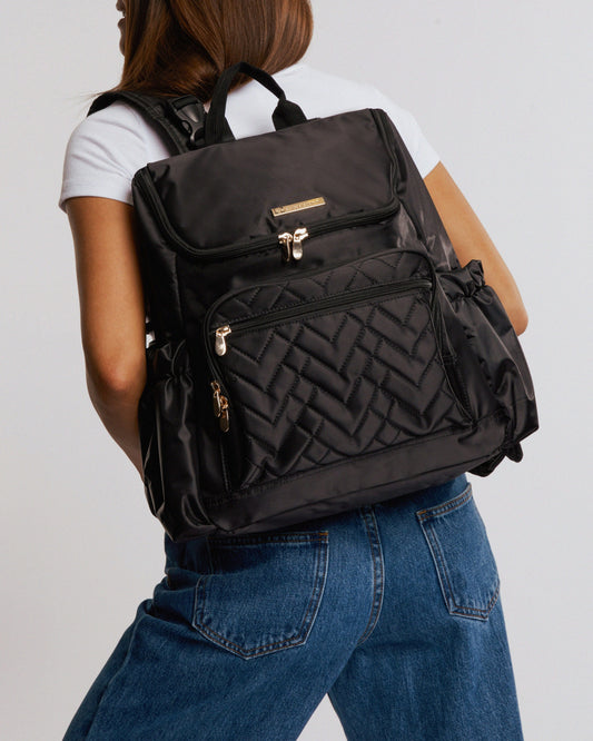 Image of Bags. Productname: Colette Black And Gold Baby Bag Backpack in Black colour by brand - Colette