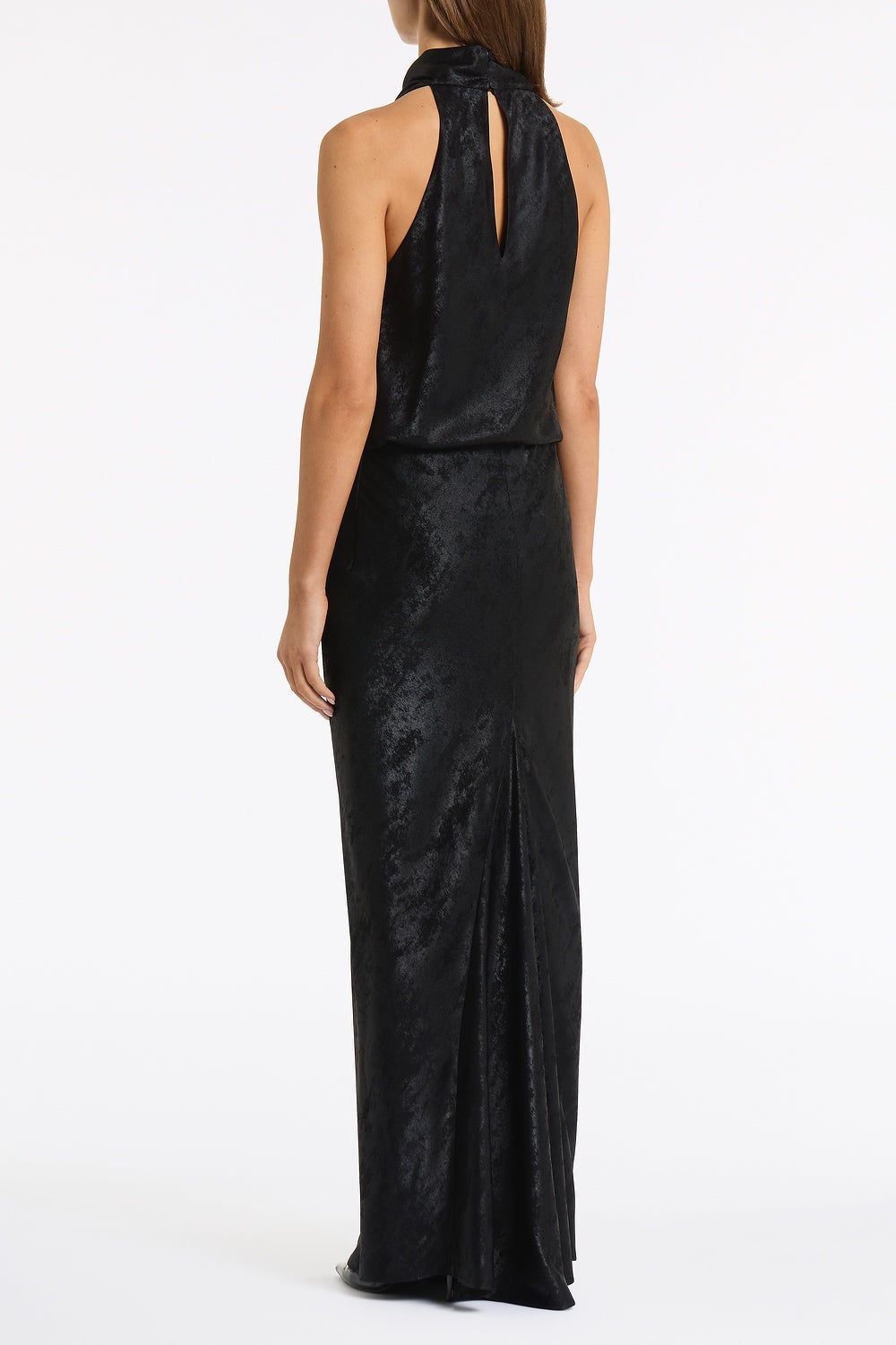 Carla Zampatti Burnished Metallic Bias Skirt (Black)