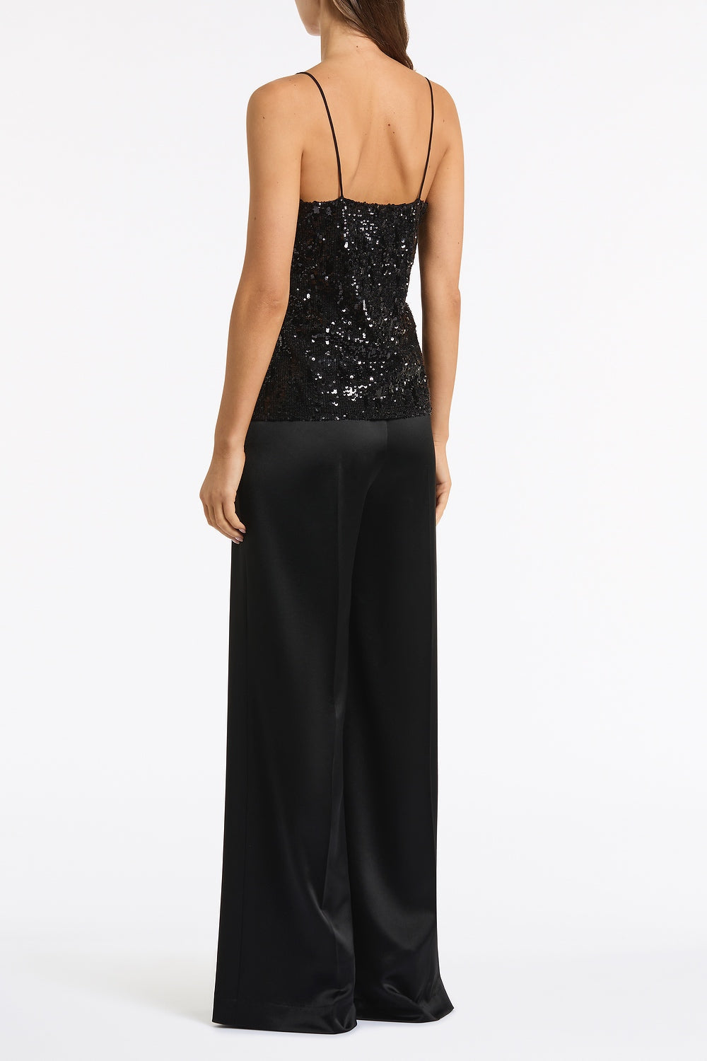 Carla Zampatti Cascade Sequin Thin Strap Top (Black)