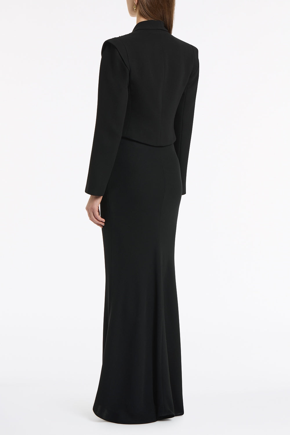 Carla Zampatti Crepe Bias Fishtail Skirt (Black)