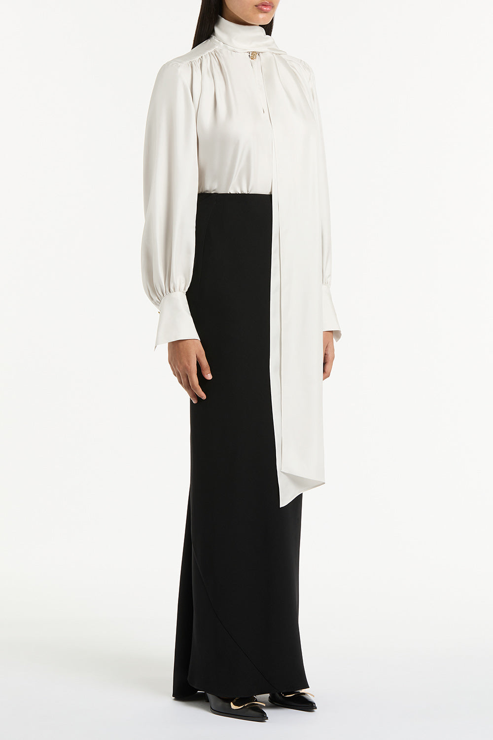 Carla Zampatti Crepe Bias Skirt (Black)