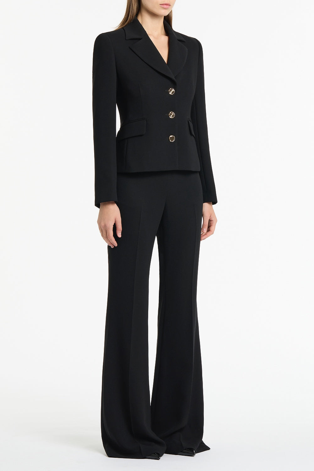 Carla Zampatti Crepe Bootleg Pant (Black)