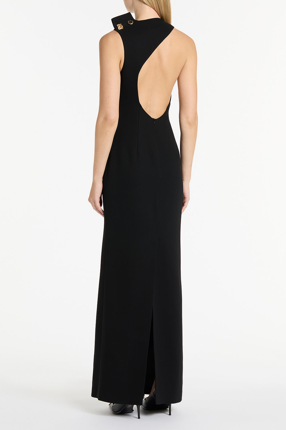 Carla Zampatti Crepe C Back Gown (Black)