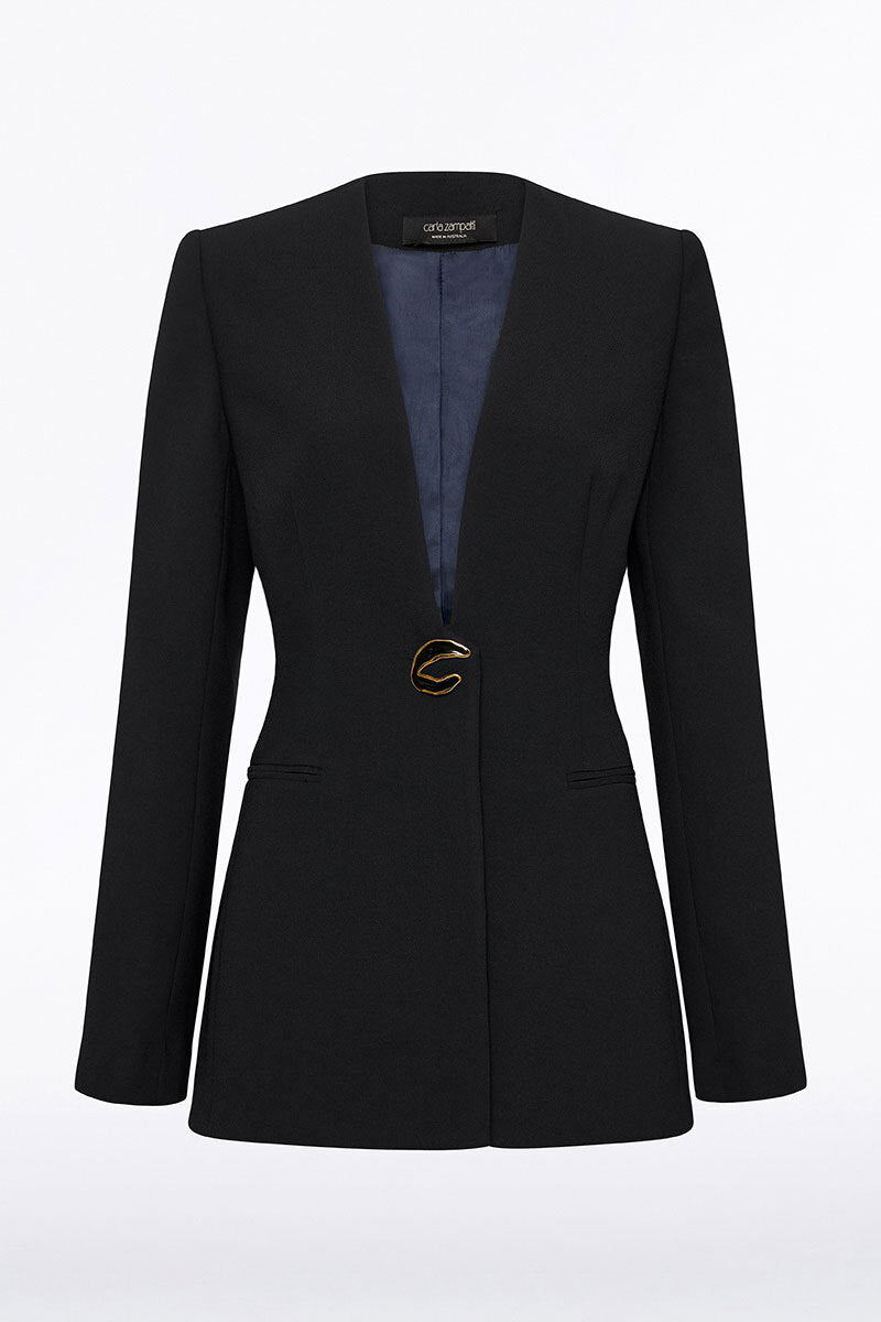 Carla Zampatti Crepe C Blazer (Black)
