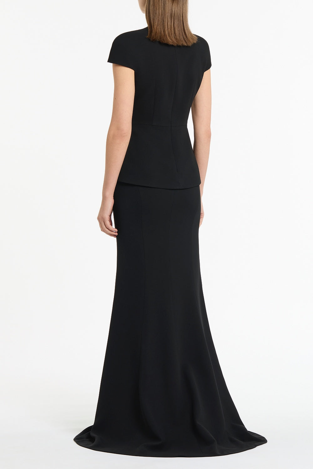Carla Zampatti Crepe Cap Sleeve Tie Top (Black)