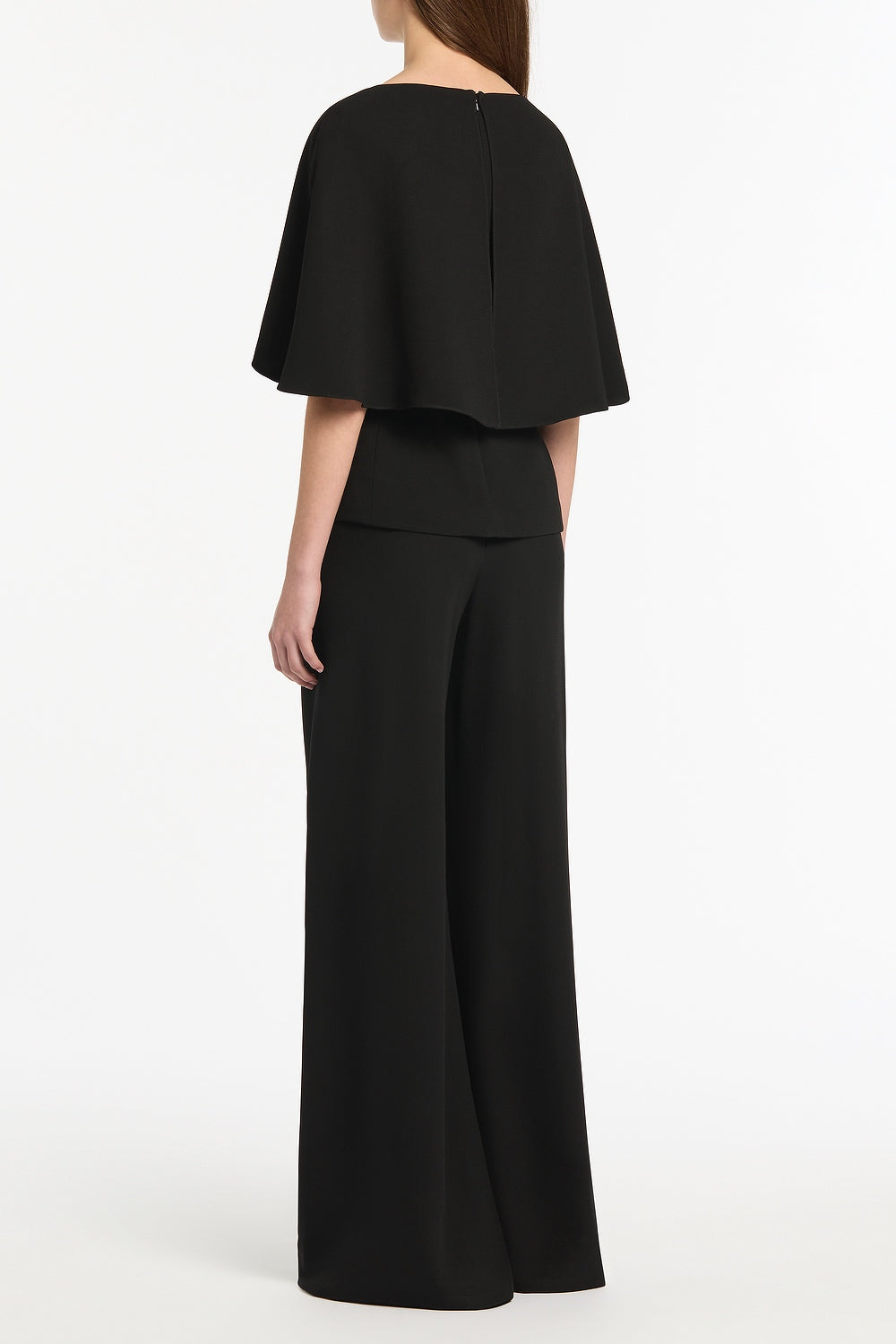 Carla Zampatti Crepe Cape Top (Black)