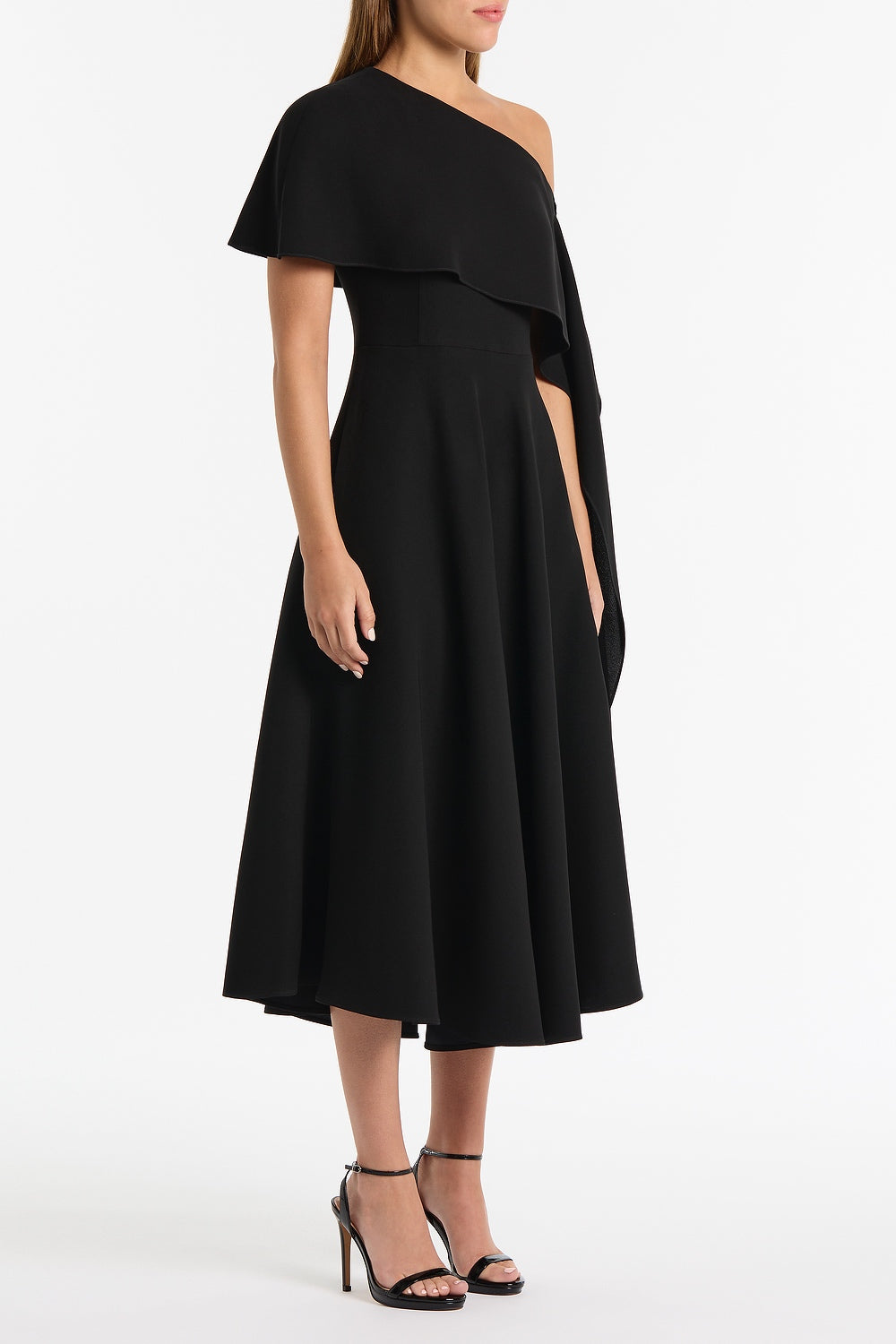 Carla Zampatti Crepe Cold Shoulder Dress (Black)