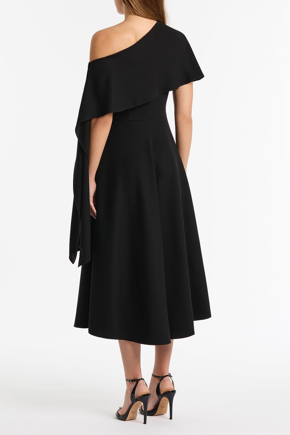 Carla Zampatti Crepe Cold Shoulder Dress (Black)