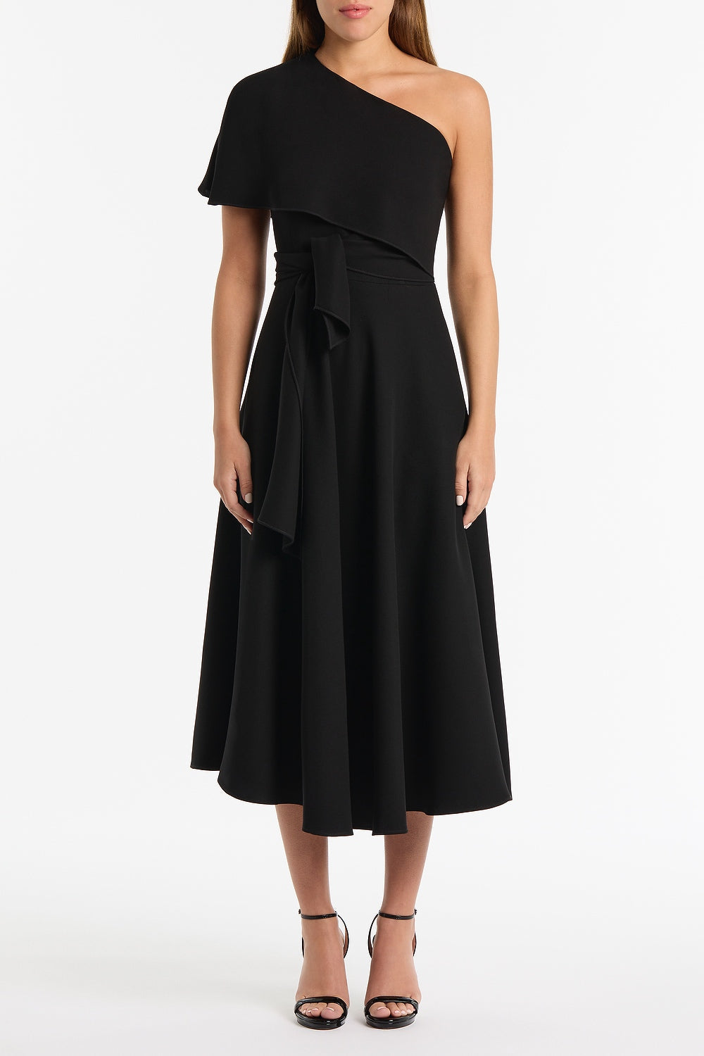 Carla Zampatti Crepe Cold Shoulder Dress (Black)