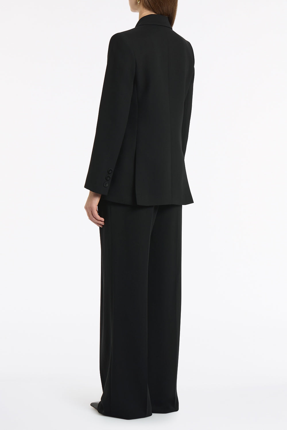 Carla Zampatti Crepe Double Breasted Blazer (Black)