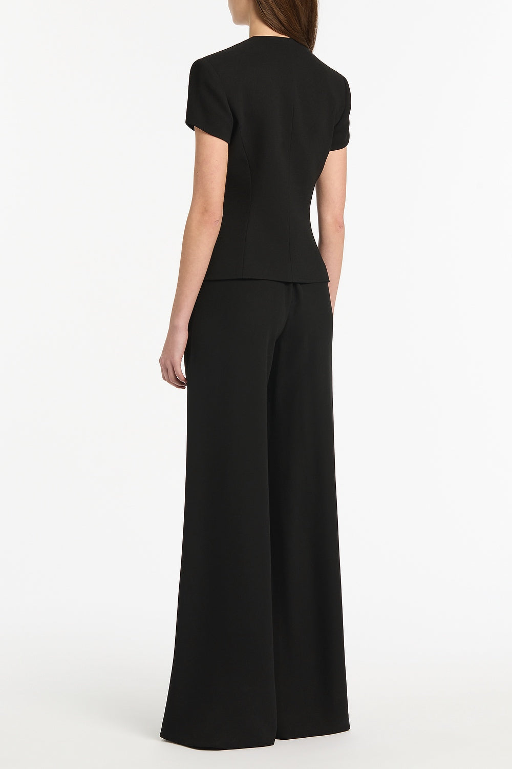 Carla Zampatti Crepe Double-Breasted Vest (Black)