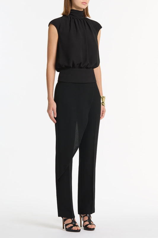 Carla Zampatti Crepe Drape Front Pant (Black)