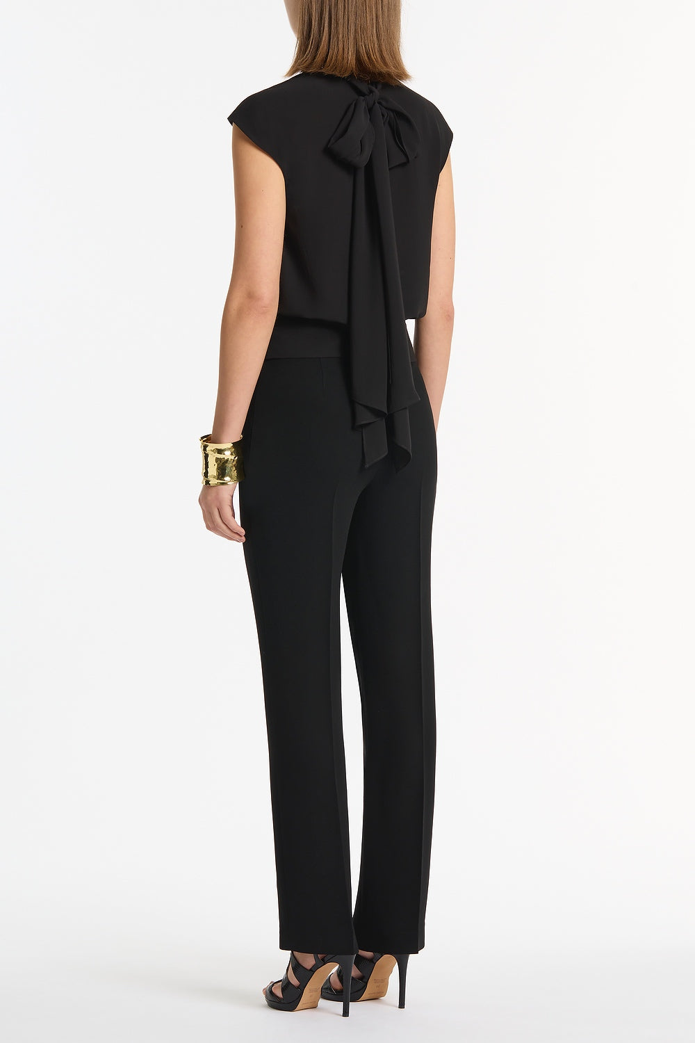 Carla Zampatti Crepe Drape Front Pant (Black)