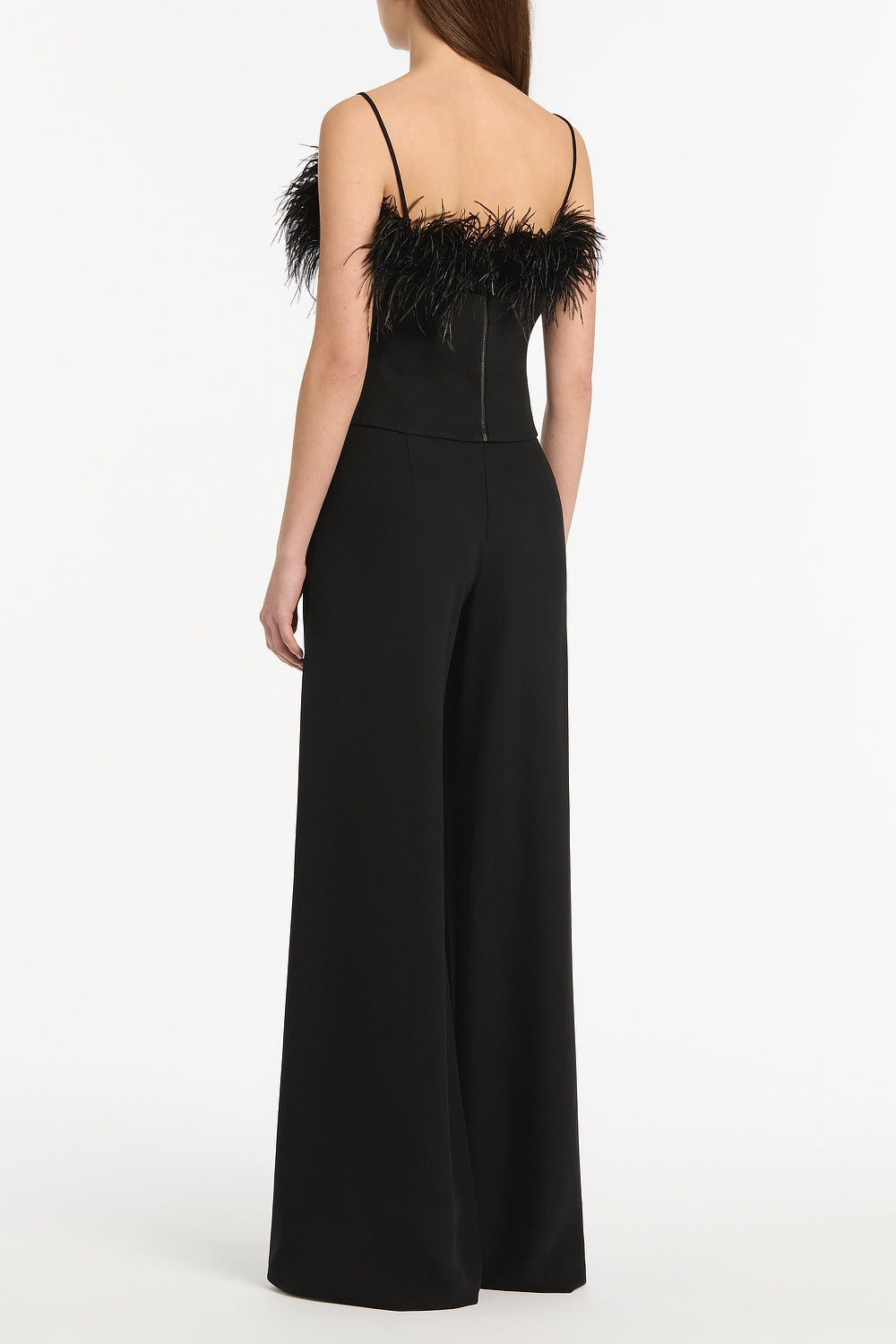 Carla Zampatti Crepe Feather Top (Black)