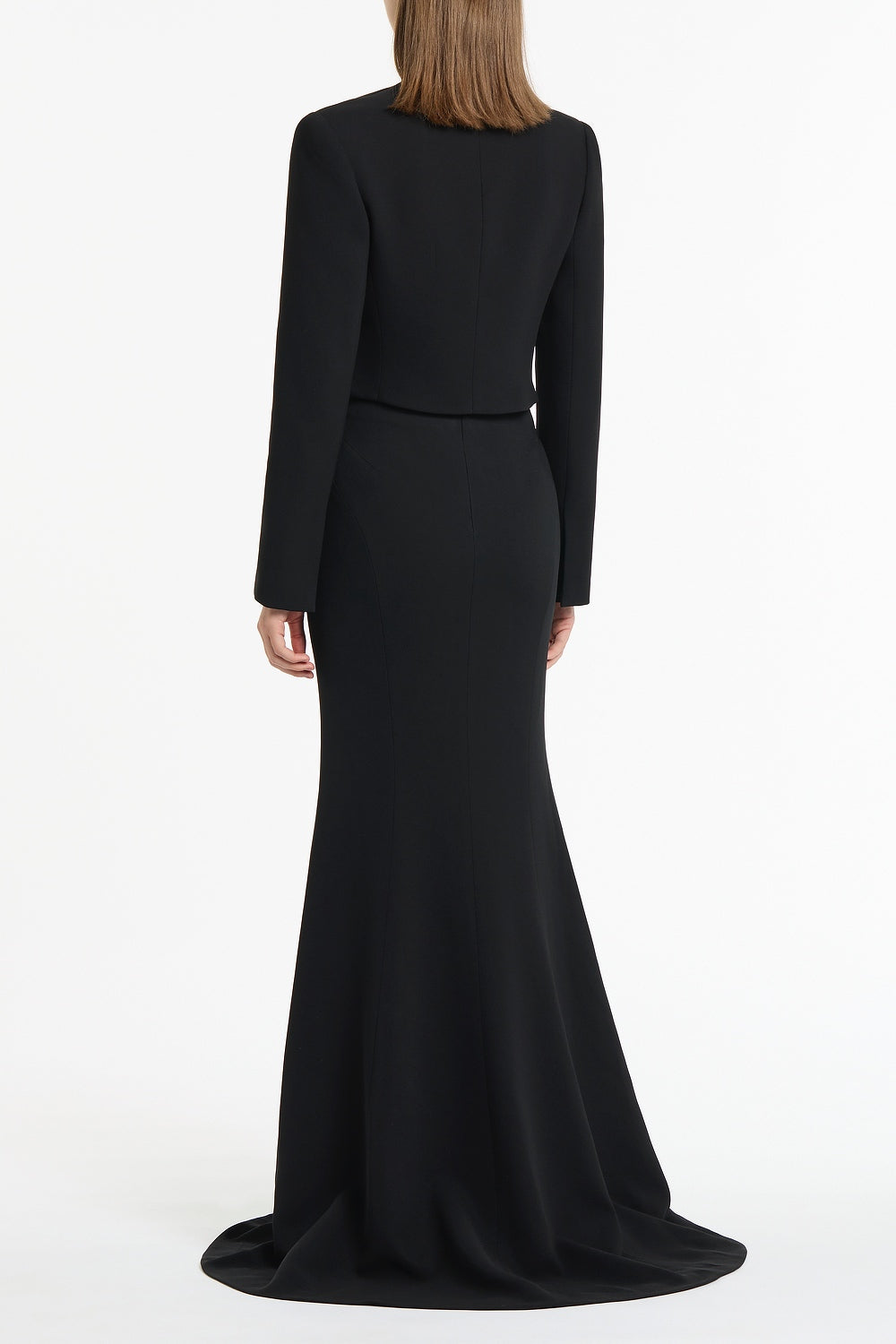 Carla Zampatti Crepe Fishtail Maxi Skirt (Black)