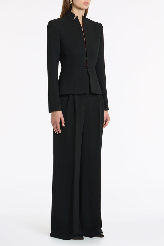 Carla Zampatti Crepe Fitted Jacket (Black)