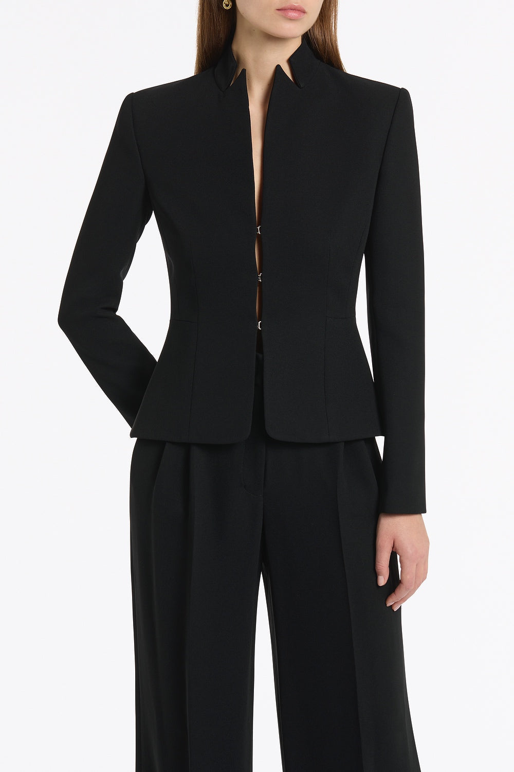 Carla Zampatti Crepe Fitted Jacket (Black)