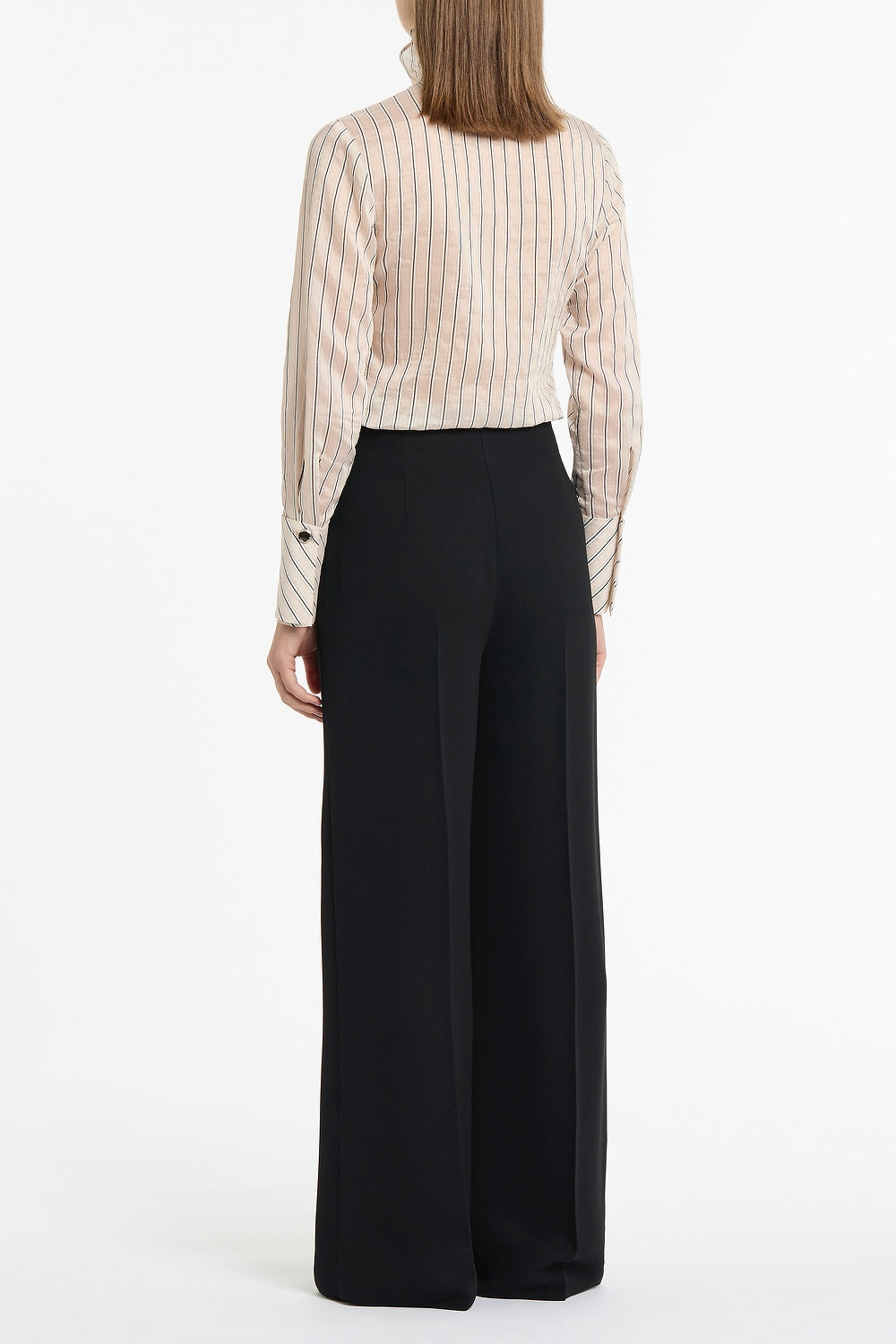 Carla Zampatti Crepe High Waisted Wide Leg Pant (Black)