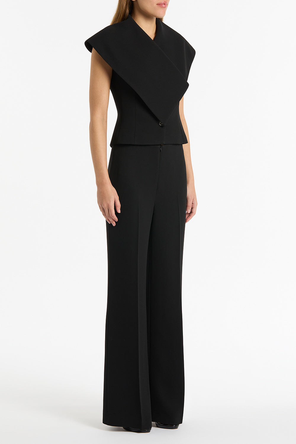 Carla Zampatti Crepe Low Waist Pant (Black)
