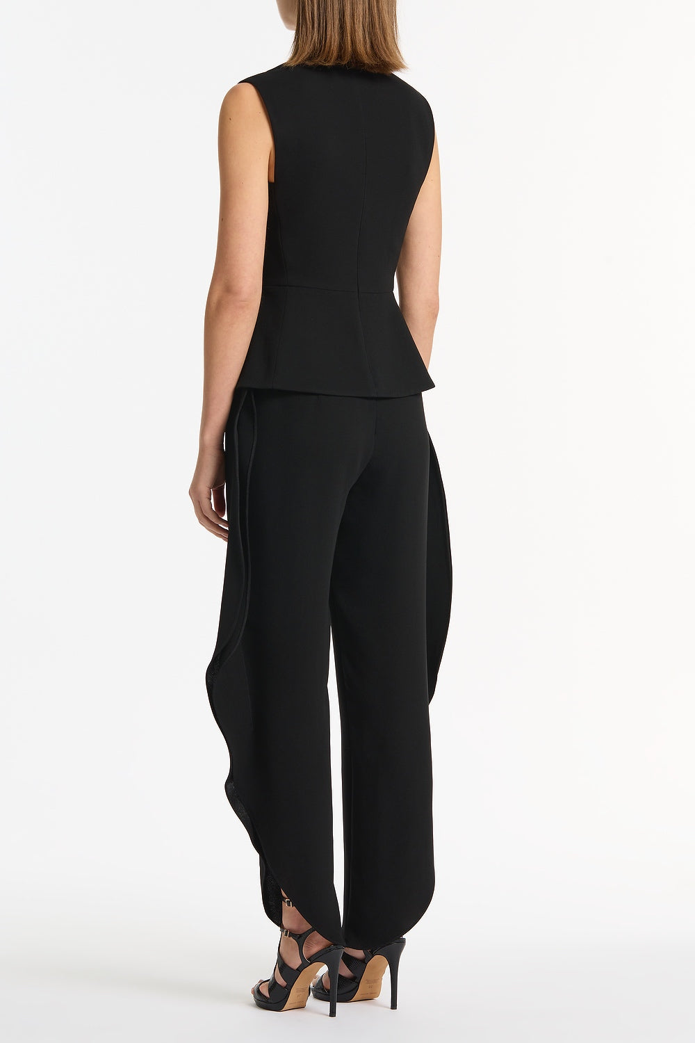 Carla Zampatti Crepe Peplum Top (Black)