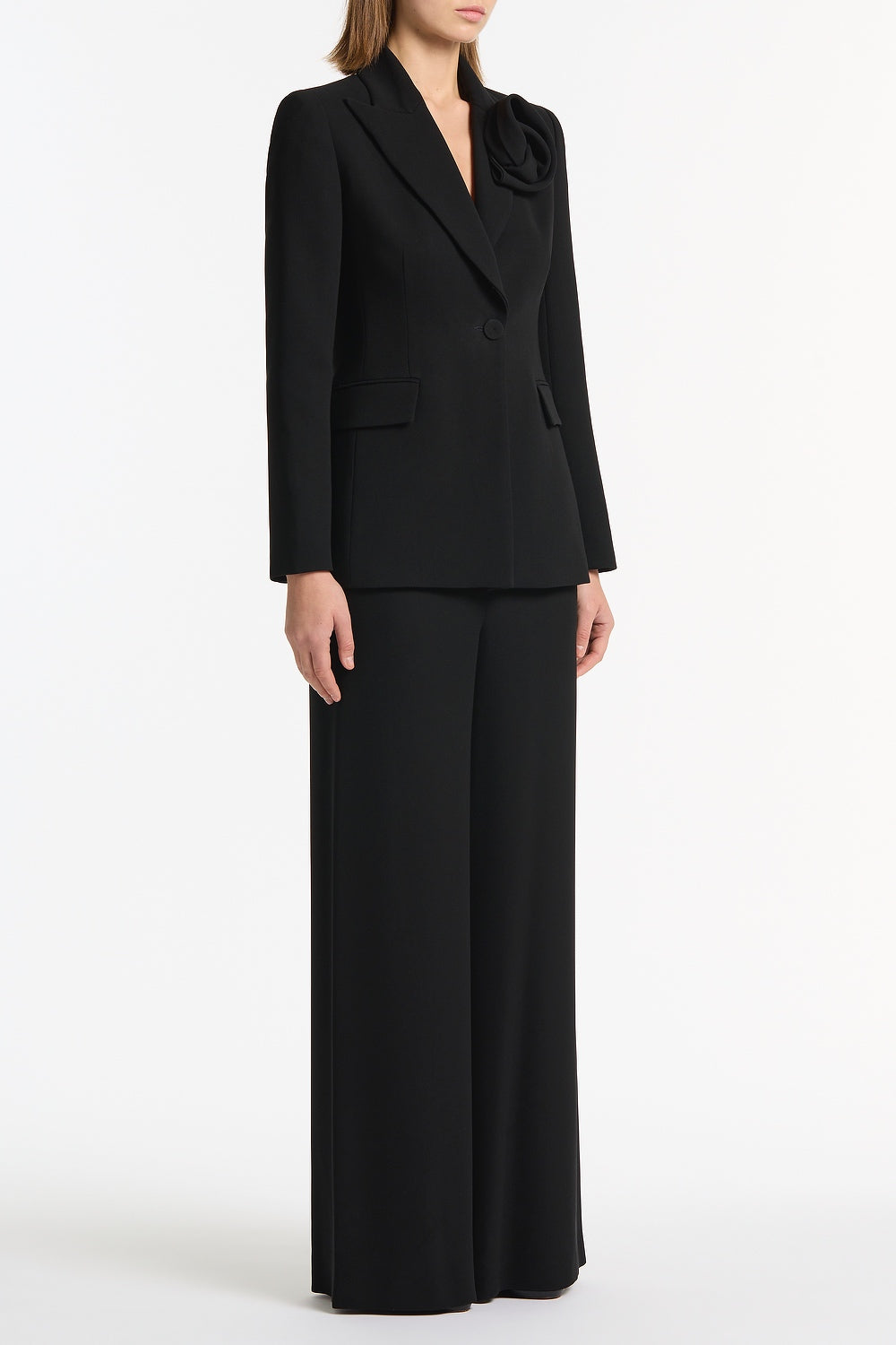 Carla Zampatti Crepe Rose Blazer (Black)