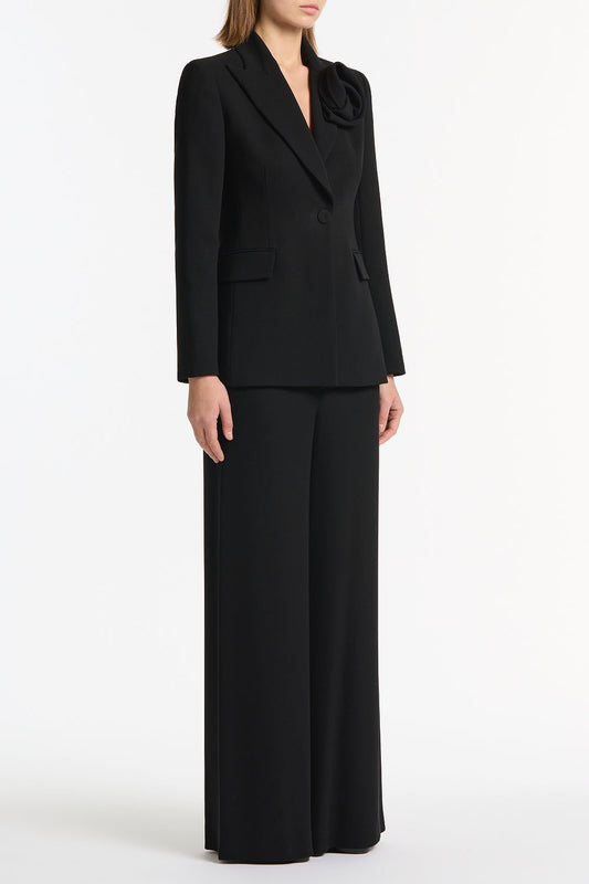 Carla Zampatti Crepe Rose Blazer (Black)