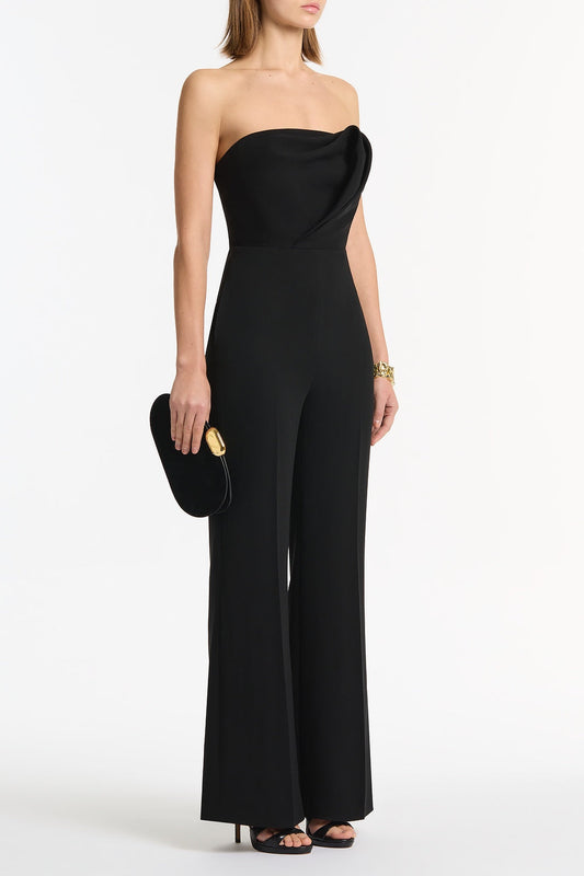 Carla Zampatti Crepe Sculptural Jumpsuit (Black)