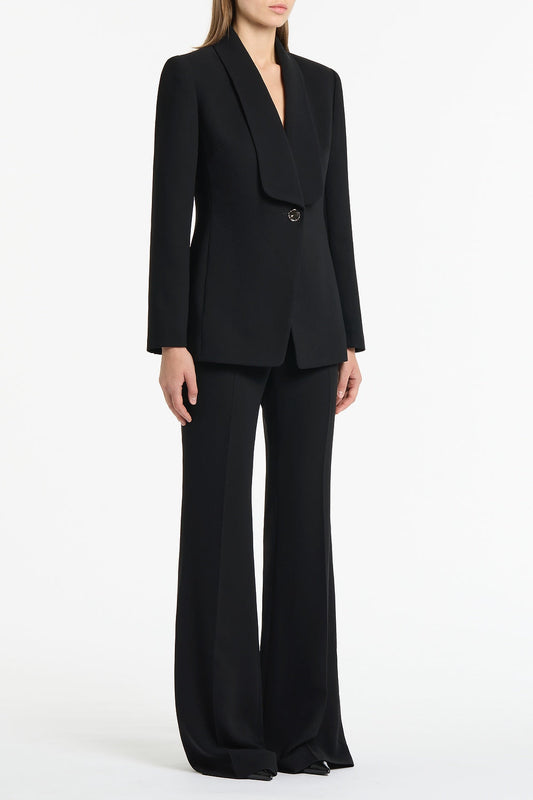 Carla Zampatti Crepe Shawl Collar Jacket (Black)