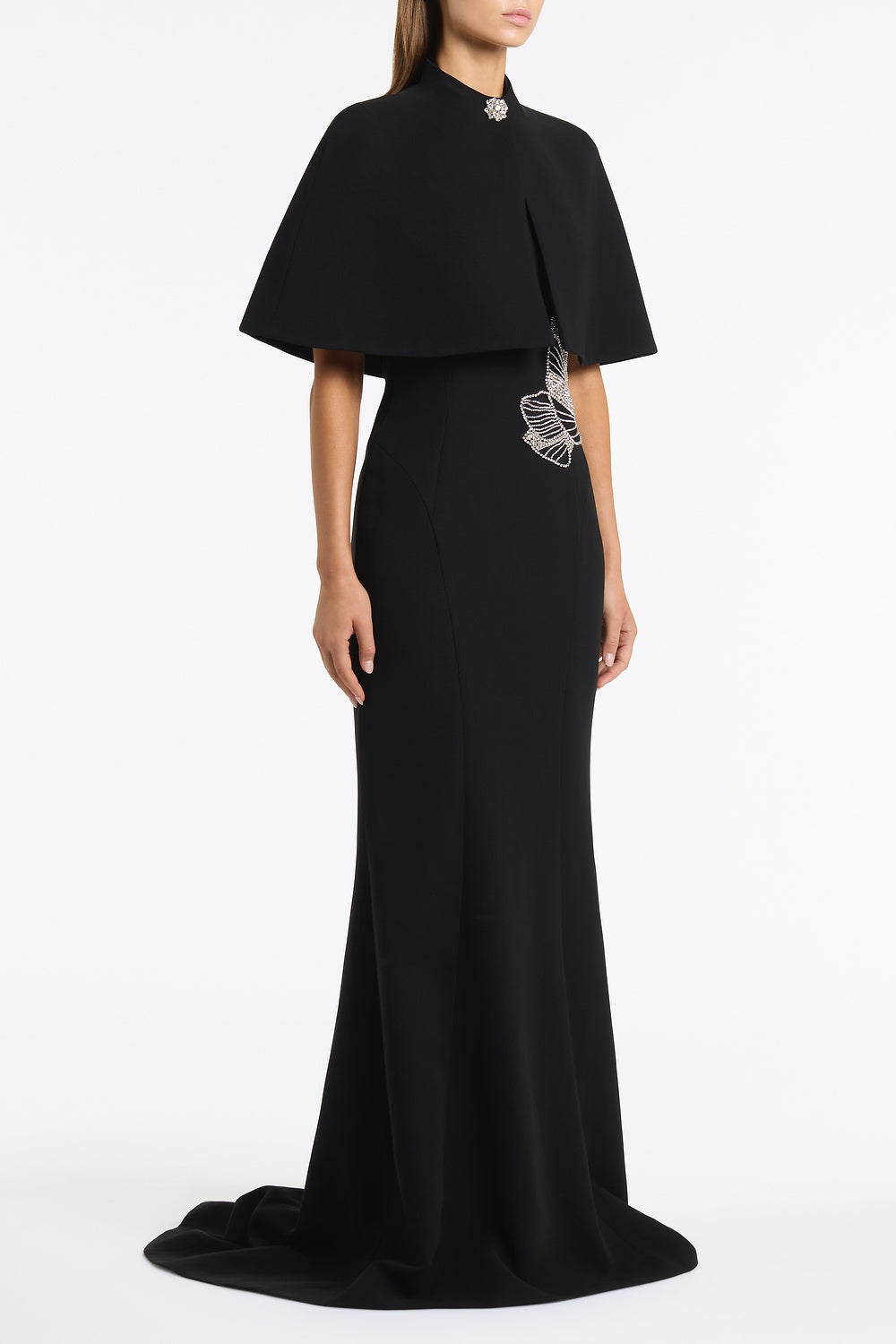 Carla Zampatti Crepe Short Cape (Black)