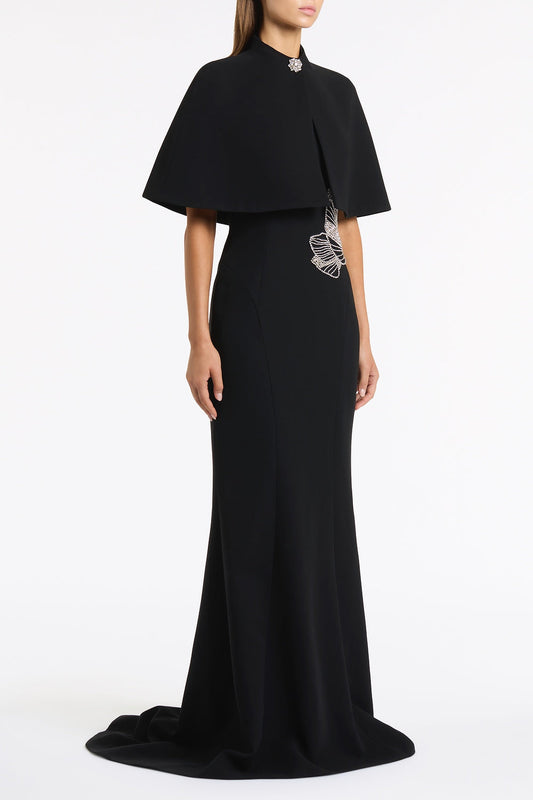 Carla Zampatti Crepe Short Cape (Black)