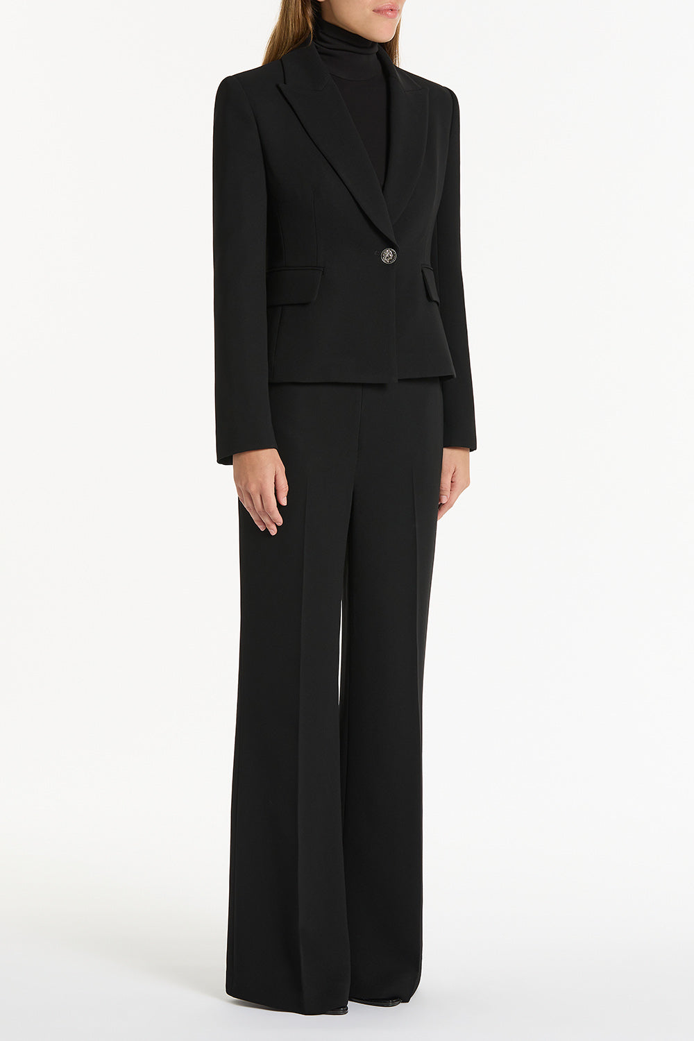Carla Zampatti Crepe Single Breasted Jacket (Black)