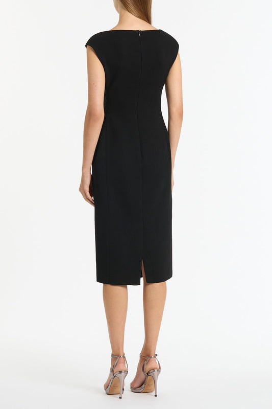 Carla Zampatti Crepe Tie Front Dress (Black)