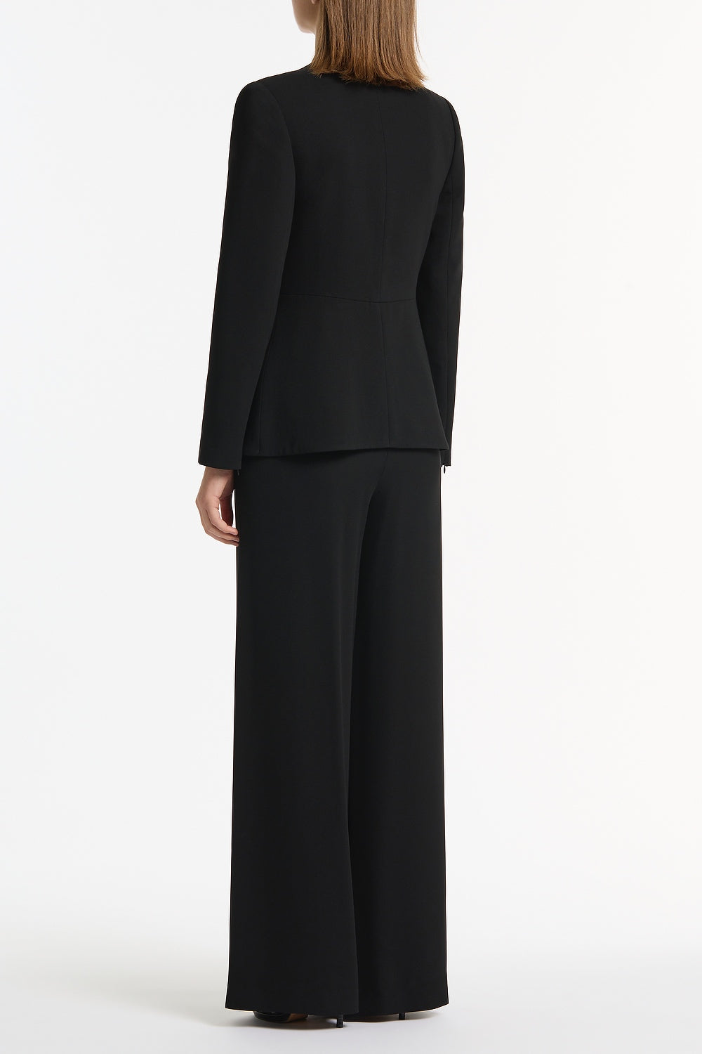 Carla Zampatti Crepe Tie Neck Jacket (Black)