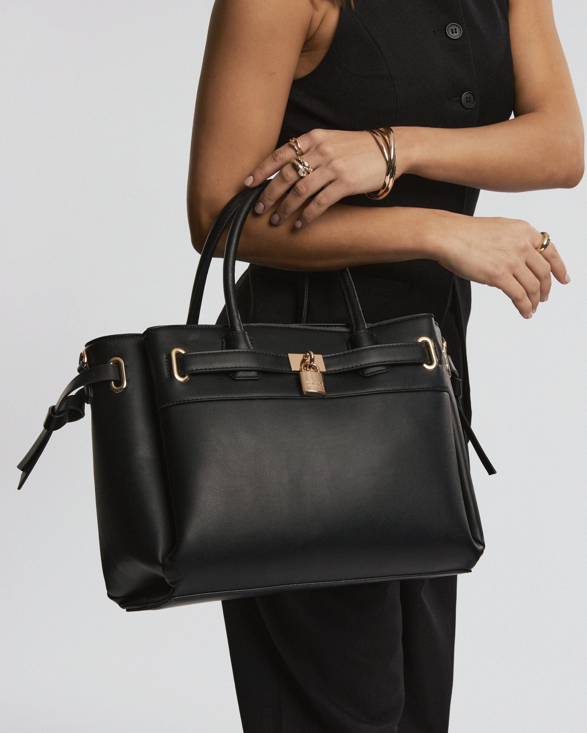 Image of Tote Bags. Productname: Colette Black Elora Tie Tassel Tote Bag in Black colour by brand - Colette